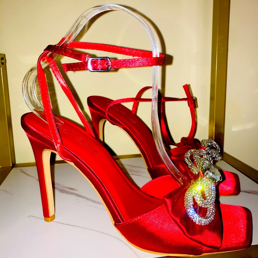 Satin Diamond Heels